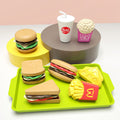 Children's Play House Puzzle Exercise Hand-eye Coordination Toy Mini Hamburger French Fries Western Food Kitchen Set Simulation Model 27pcs