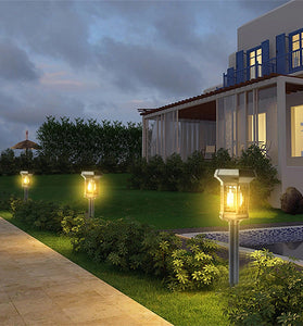 Elfeland 1pc Solar LED Filament Lawn Light Outdoor Waterproof Lamp for Garden Courtyard Lawn Decoration Landscape Lighting