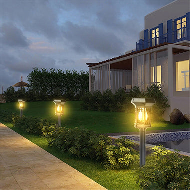 Elfeland 1pc Solar LED Filament Lawn Light Outdoor Waterproof Lamp for Garden Courtyard Lawn Decoration Landscape Lighting