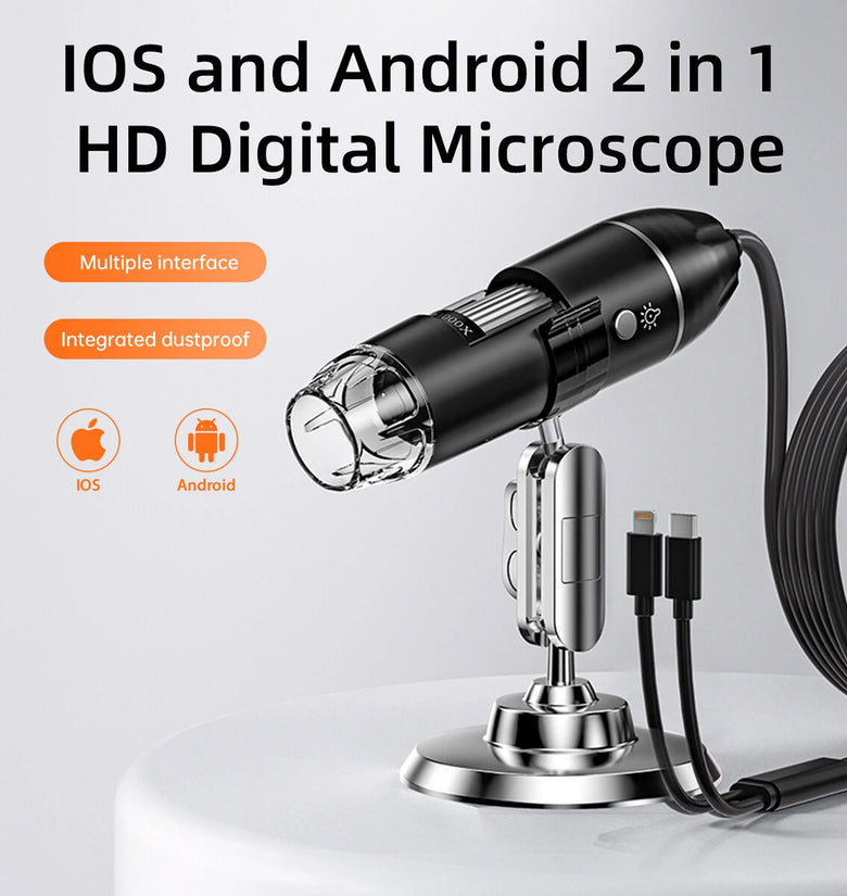 INSKAM 321-p 1600X 2MP Digital Microscope Hand Held Adjustable Microscope Electronic Camera 8 LED Magnifier with Stand Microscope Accessories