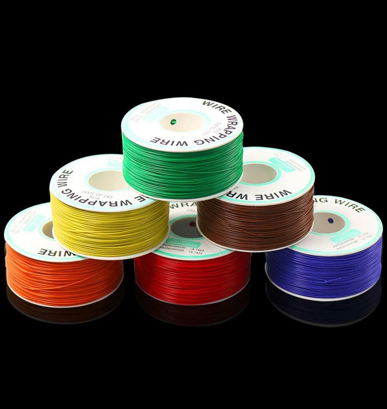 250m 30AWG Red/Black/Yellow/Blue/Green/White/Purple/Orange OK Line Circuit Board Flyer Wire Airline PCB Jumper Cable Wrapping Wire