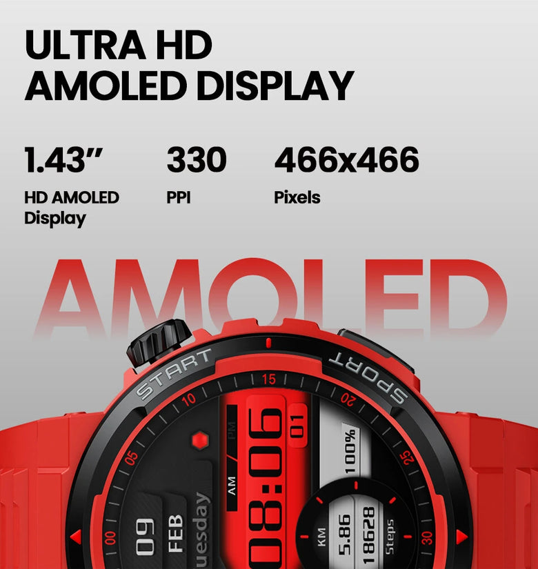 [2024 World Premiere]Zeblaze Ares 3 Plus 1.43 inch AMOLED Stainless Steel Navigation Crown IP68 Waterproof Realtek8773 Voice Calling 100+ Sport Modes 24H Health Monitor SpO2 Smart Watch