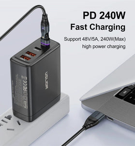 USLION US0204 5A 240W USB/Type-C to iP/Micro/Type-C Magnetic Data Cable PD3.1/3.0/2.0 Fast Charging Data Transmission Copper Core Line 1M/1.8M Long for iPhone 15 14 13 Pro for Samsung Galaxy Z Flip6 for Huawei Nova Pro for Macbook Pro