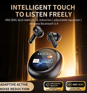 LX30 TWS bluetooth Headset Wireless Earphone LED Touch Screen ENC Call Noise Reduction 10mm Driver Three Scene Modes In-ear Sports Headphones