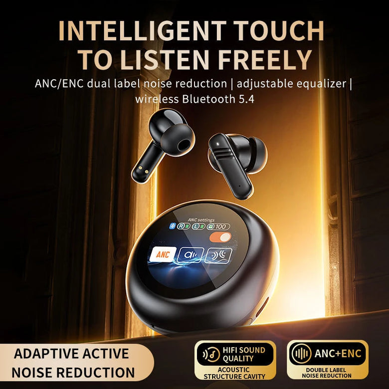 LX30 TWS bluetooth Headset Wireless Earphone LED Touch Screen ENC Call Noise Reduction 10mm Driver Three Scene Modes In-ear Sports Headphones