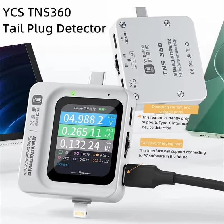 YCS TNS360 Multifunctional Mobile Phone Tail Plug Tester Comprehensive Tester 30V~5A Automatic Scanning Test Tool