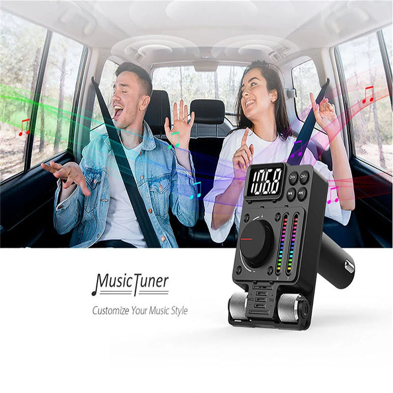 bluetooth 5.3 Car Wireless FM Transmitter Radio Adapter PD30W QC3.0 Fast Charging Car MP3 U Disk HiFi Music Player Accessories