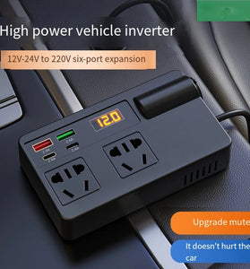 Car Inverter 12V 24V to 220V Multi-Function Socket Mobile Phone Charger 120W Car Power Converter with Smart Digital Display
