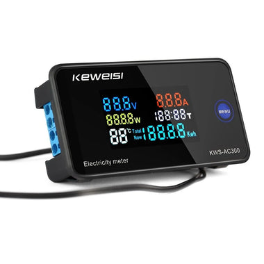 KEWEISI AC 50~300V 20A/100A Digital Electricity Meter Voltmeter Ammeter With CT Power Current Voltage Temperature Measurement