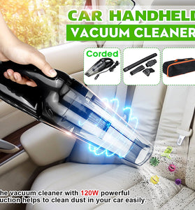 120W Portable Auto Car Handheld Vacuum Cleaner Duster Wet & Dry Dirt Suction with LED Light