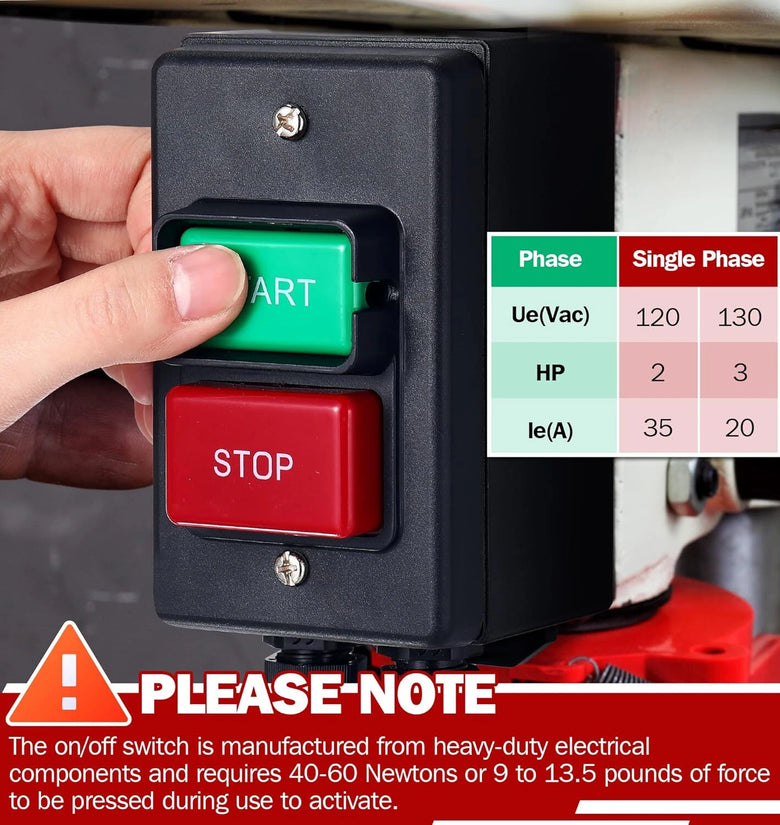 Dual Voltage Single Phase On/Off Switch 2HP/35A 120V 3HP/20A 230V Deep Switch Box Master Shut Off Fast Power Off For Table Saw Router Table Drill Press
