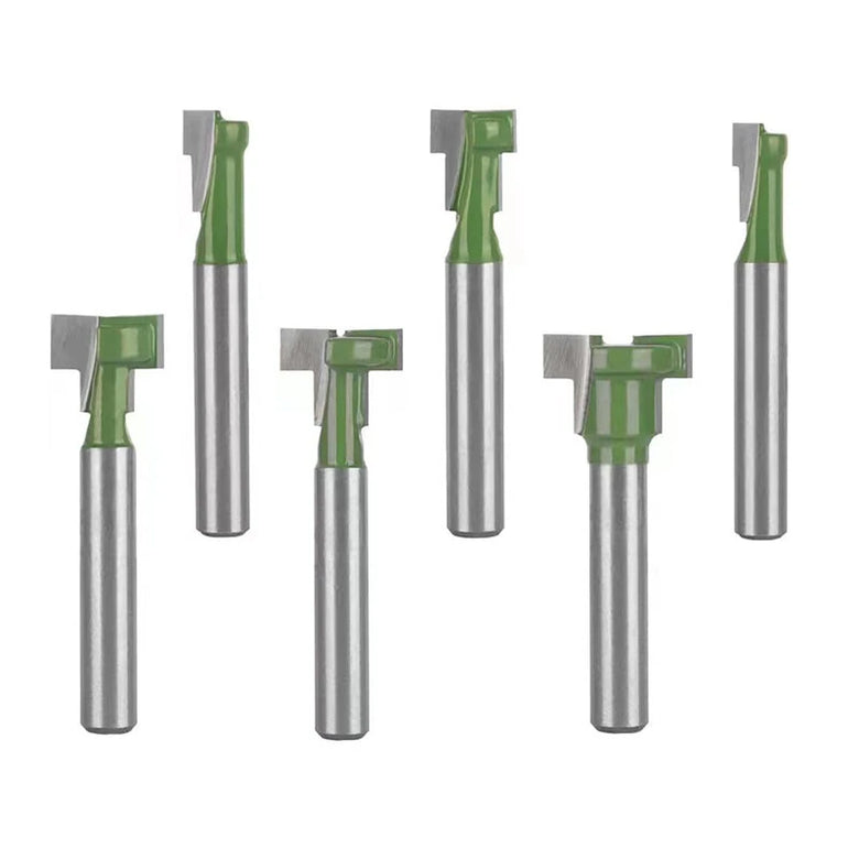 6PCS 1/4 Inch 6mm Shank Keyhole Router Bits Set T Track T-Slot Bolts Router Bit Set 1/4 & 5/16 & 3/8 & 9/16 & 1/2 & 5/8 Inch Blade Diameter