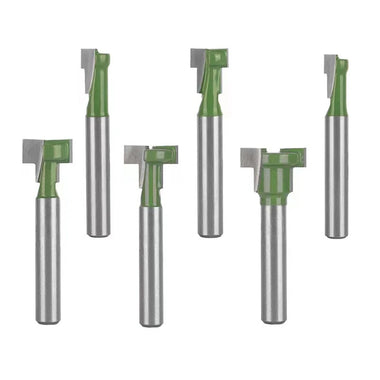 6PCS 1/4 Inch 6mm Shank Keyhole Router Bits Set T Track T-Slot Bolts Router Bit Set 1/4 & 5/16 & 3/8 & 9/16 & 1/2 & 5/8 Inch Blade Diameter