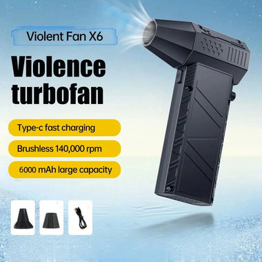 X6 140,000RPM High-Speed Turbo Fan 6000mAh Peak Battery Dual-Function Vacuum Kit Infinite Speed Control 6.0V-8.4V Adjustable Current 3-4 Hours Charging