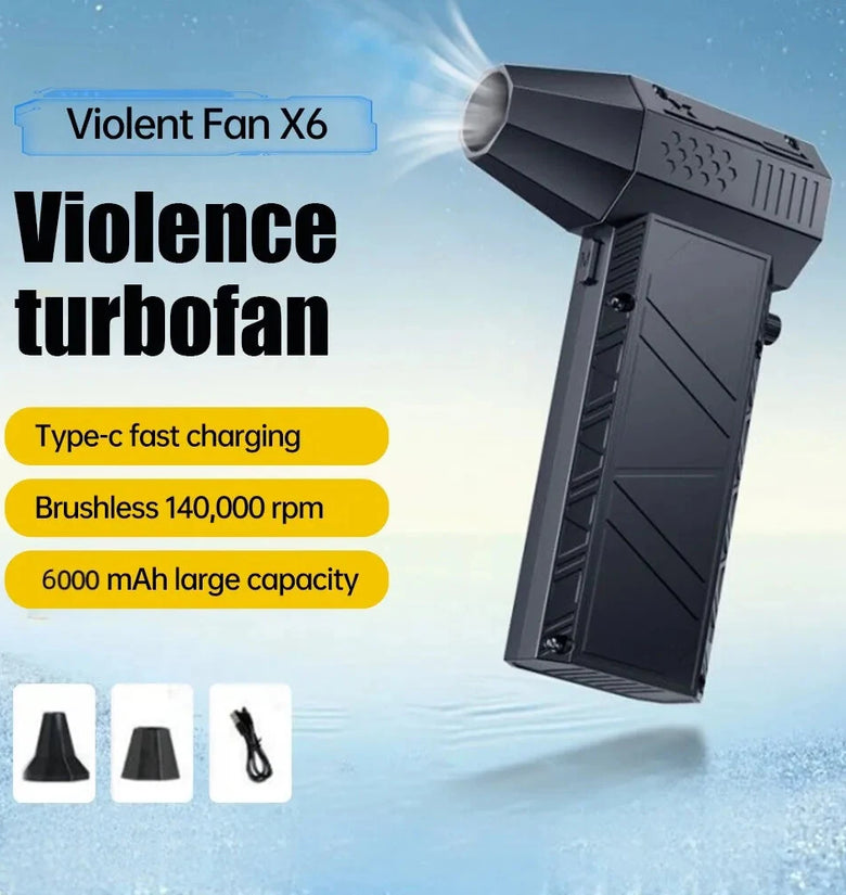 X6 140,000RPM High-Speed Turbo Fan 6000mAh Peak Battery Dual-Function Vacuum Kit Infinite Speed Control 6.0V-8.4V Adjustable Current 3-4 Hours Charging