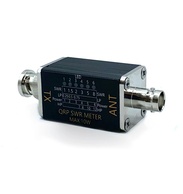 1- 30mhz 10W Standing Wave Meter Power Meter with 6 LED Indicators Portable SWR Meter