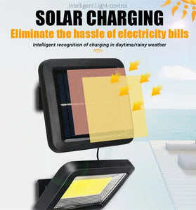 100/120/128COB Solar Lights Outdoor Split Wall Lamp 3 Modes Waterproof Motion Sensor Street Light for Home Garden Landscape