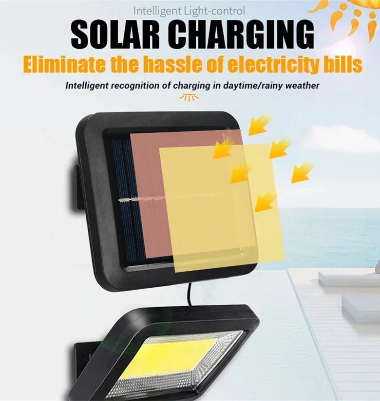 100/120/128COB Solar Lights Outdoor Split Wall Lamp 3 Modes Waterproof Motion Sensor Street Light for Home Garden Landscape