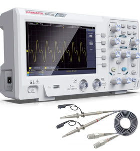 HANMATEK DOS1102 Digital Oscilloscope Portable 110MHz Bandwidth 500 MS/s Sampling 7 Inch LCD Display Dual Channels with Built-in FFT Spectrum Analysis Labview SCPI compatible USB Connectivity