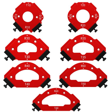 Corner Jig Router Template Corner Routing Guide Quick Jig Router Bit Template with Removable Clip Arc Cutting Auxiliary Tool for Woodworking Routing R10 R20 R30 R35 R40 R50 R60