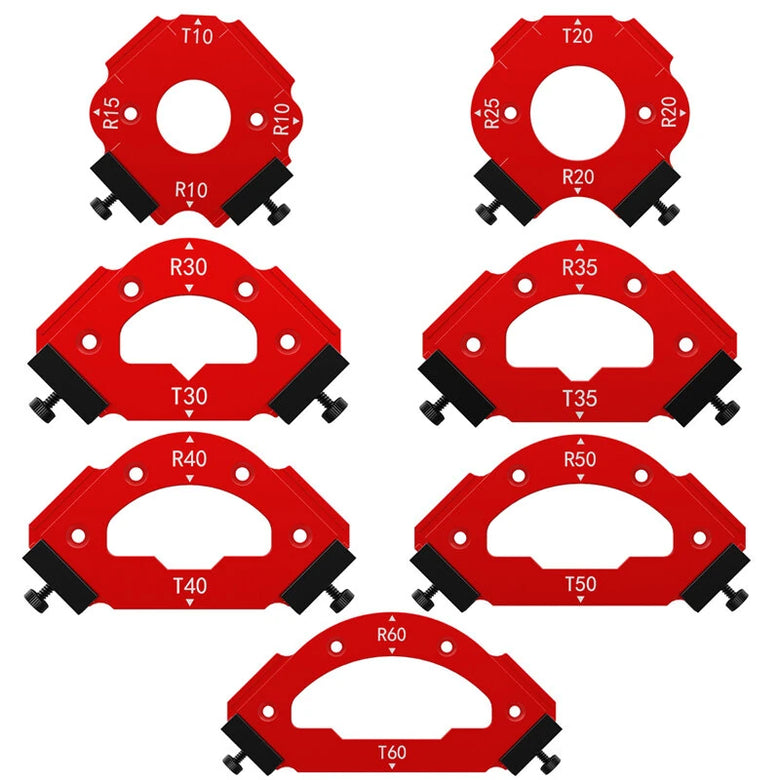 Corner Jig Router Template Corner Routing Guide Quick Jig Router Bit Template with Removable Clip Arc Cutting Auxiliary Tool for Woodworking Routing R10 R20 R30 R35 R40 R50 R60