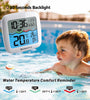 Wireless Pool Thermometer Floating 200ft Range Digital Indoor Outdoor Temperature Humidity Monitor 3 Channels High Precision Sensor Backlit Display