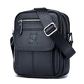 BULLCAPTAIN Men's Casual Shoulder Bag High Quality Business Messenger Bag Cowhide Leather Mini Pocket Large Capacity Bag for Men