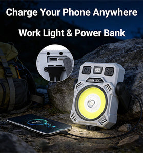 Bikight SQ-G21 Outdoor Multi Function LED Work Light with Hook Type-C Rechargeable IPX4 Magnetic Hook Pen Clip 360 Rotation Camping Lantern Tripod Compatible