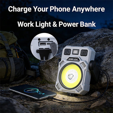 Bikight SQ-G21 Outdoor Multi Function LED Work Light with Hook Type-C Rechargeable IPX4 Magnetic Hook Pen Clip 360 Rotation Camping Lantern Tripod Compatible