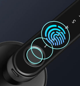 Smart Electronic Door Lock Fingerprint Password Key Unlock 0.25S Fast Response Long Battery Life Anti-Peep Password for Office Hotel Wooden Door