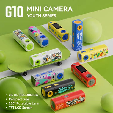 Thumb Mini Cameras with TFT LCD Screen 2K HD 230 Rotatable Lens Portable Sports Camcorder for Students Outdoor Photography Video Long Battery