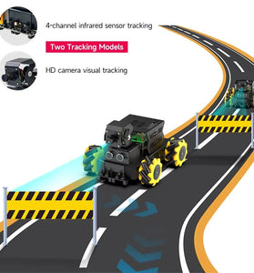 Yahboom Raspberry Pi 5 AI Vision Robot Car 4WD Mecanum Robot Car Omnidirectional Raspbot V2 2DOF PTZ Python Programming ROS2-Humble