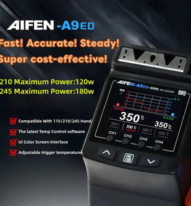 AIFEN A9ED Soldering Station 180W Power Electronic Welding Tool 100C-450C Fast Heating Come with 245 Tips