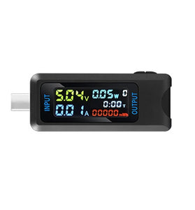 Multi-function USB Voltage Current Test Meter Digital IPS Display Capacity Tester Power Tester Digital Voltmeter Electrical Appliances Detection Device Support 9 Groups of Measurement Data Storage Function