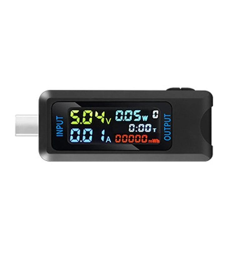 Multi-function USB Voltage Current Test Meter Digital IPS Display Capacity Tester Power Tester Digital Voltmeter Electrical Appliances Detection Device Support 9 Groups of Measurement Data Storage Function