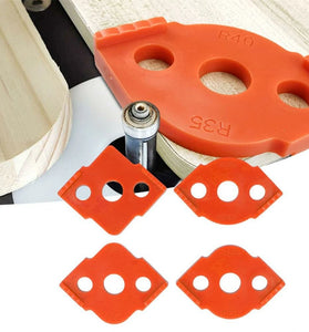 4pcs Woodworking Router Corner Templates Jig R Angle Routing Curved Corner Milling Circular Radian High Hardness ABS Tool