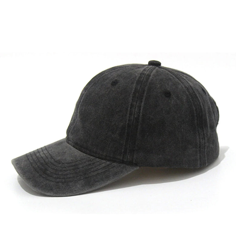 Solid Washed Denim Baseball Cap Vintage Unisex Cotton Sport Hat Outdoor Soft Breathable Versatile Sunshade Caps Women Men