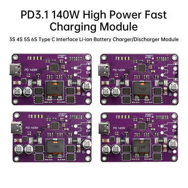 Type-C 3S 4S 5S 6S PD3.1 140W High Power Fast Charger Module Li-ion Battery Charger/Discharger Module for FCP AFC SCP QC2.0/3.0