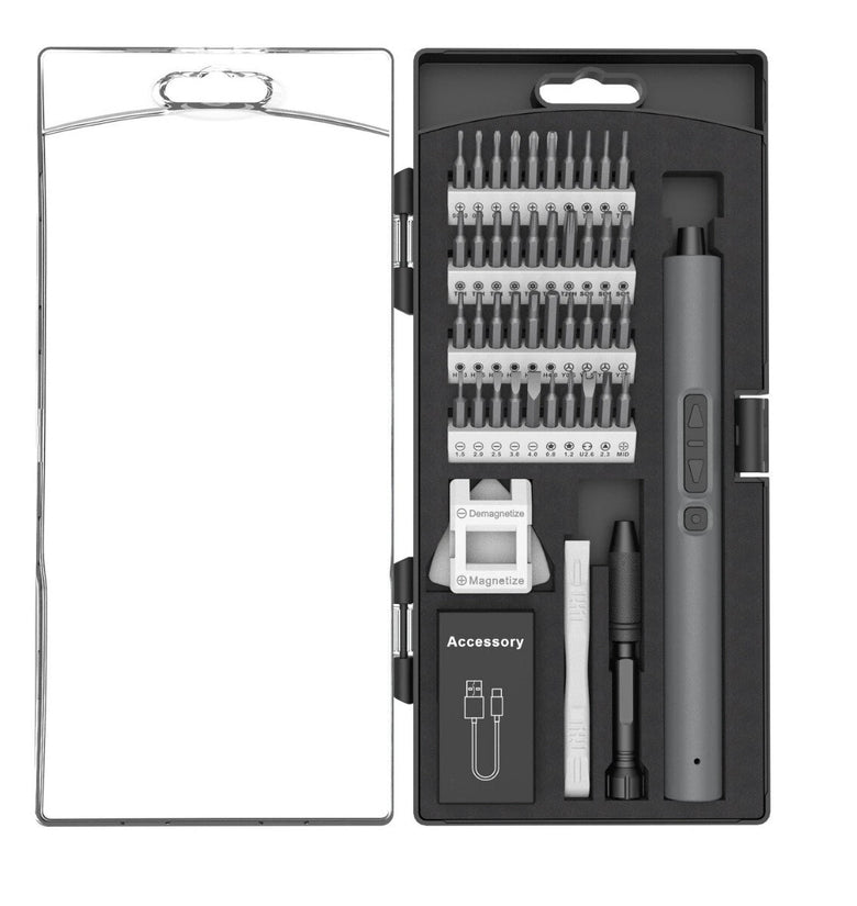 50-in-1 Mini Portable Electric Screwdriver Set 0.35 Nm Torque 200 r/min High-Speed Compact Design Rechargeable Lithium Battery for Electronics Repair and DIY