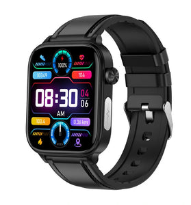 ET570 1.96inch HD Screen bluetooth Call ECG Heart Rate Blood Pressure Blood Oxygen Monitor Noninvasive Blood Glucose Measurement Uric Acid Blood Lipid Testing BMI Body Fat Sleep Monitoring Multi-sport Modes Music Playback IP68 Waterproof Smart Watch
