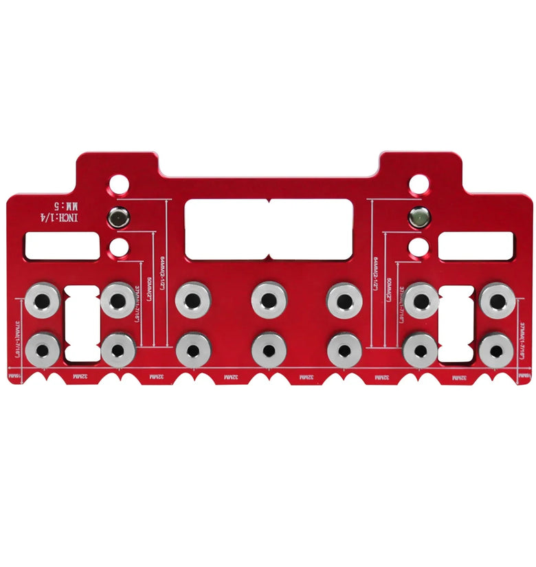 JIGHOLE 5mm 1/4 Inch Aluminum Alloy Cabinet Hardware Jig Pocket Hole Jig Drill Guide Shelf Pin Punch Locator for Straight Holes
