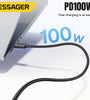 ESSAGER ES-X66 PD100W Type-C to Type-C+iP Cable Fast Charging Data Transmission Tin-plated Copper Core Line 1.2M Long for iPhone 16 16 Pro 15 14 13 Pro Max for Huawei Pura X for Xiaomi 15 Ultra for Samsung Galaxy S25 Ultra