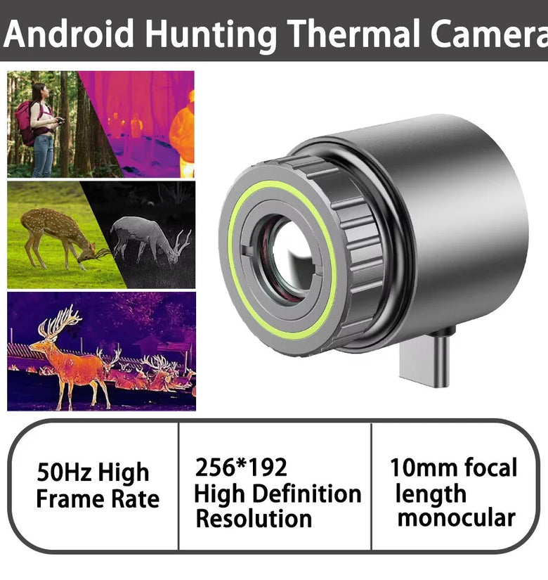 TOOLTOP M7 256X192 Thermal Imager Monocular Imaging 1-8x zoom & Manual focus Outdoor Test Night Vision Adjustable focus Laser Infrared Thermal Camera 10mm focal length monocular For Phone