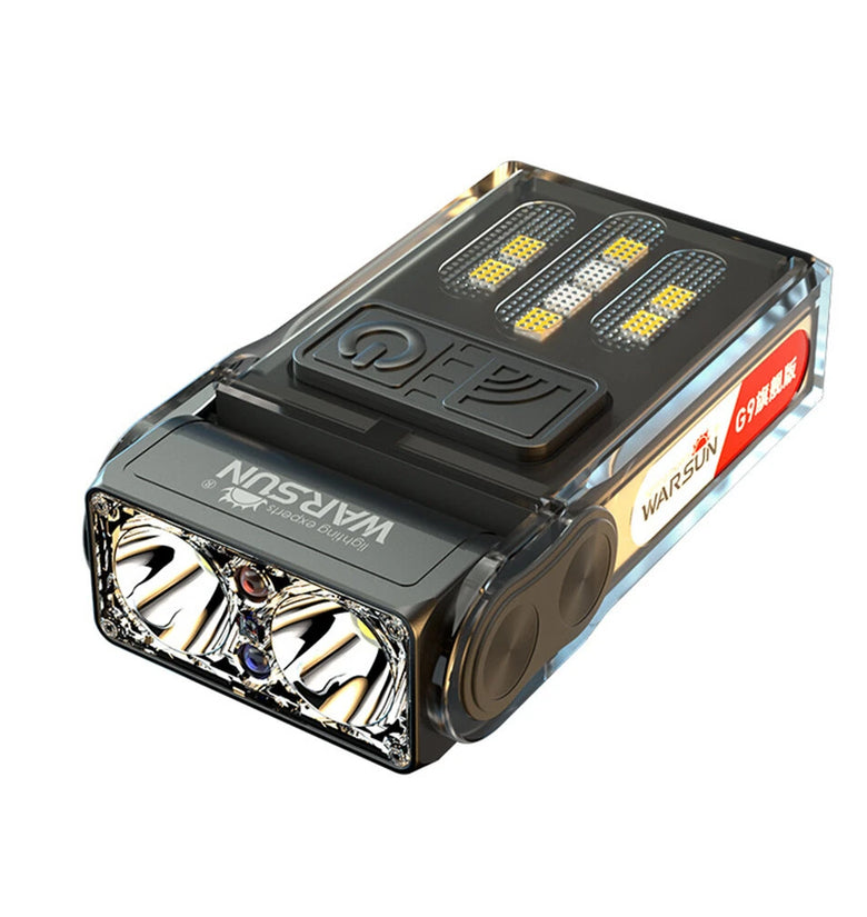 Warsun G9 Hands Motion Sensor LED Clip Headlamp Portable Super Bright Rechargeable Headlight Flashlight for Night Fishing Camping Long Endurance Hat Clip Light