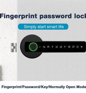 Tuya BLE Smart Door Lock Fingerprint Password Key APP Unlock Home Security Anti-theft Locks Wire-free No Punching Required