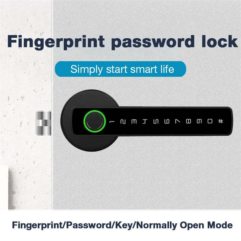 Tuya BLE Smart Door Lock Fingerprint Password Key APP Unlock Home Security Anti-theft Locks Wire-free No Punching Required