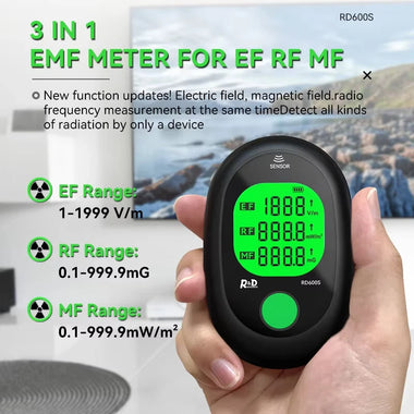 3in1 R&D RD600S EMF Meter Portable Electromagnetic Field Radiation discover Equipment