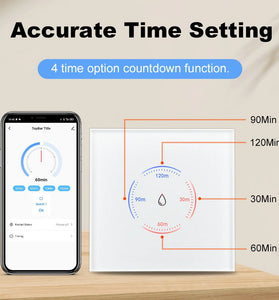 40A Tuya WiFi Smart Boiler Switch Touch Timer Control Alexa Google Assistant SmartThings Compatible Countdown Function