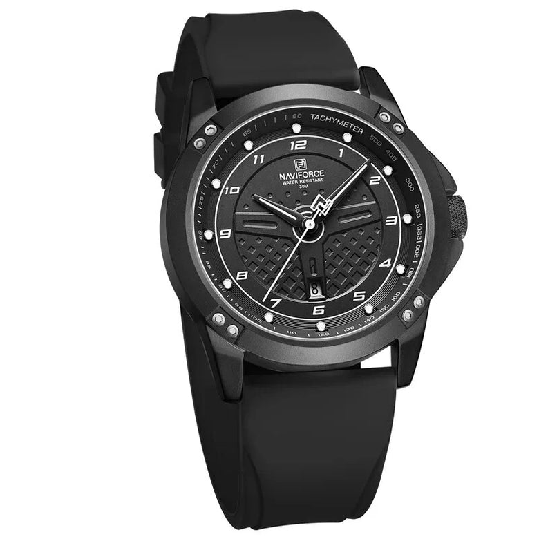 NAVIFORCE Men Silicone Strap Quartz Watch Waterproof Sports Digital Wrist Watch Casual Luminous Electronic Watch for Men