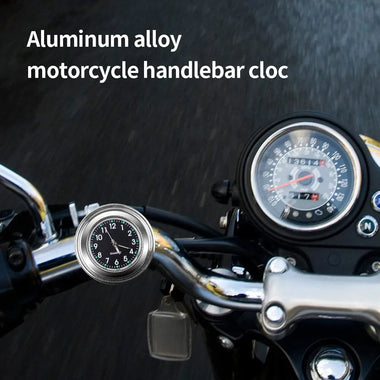 7/8" Motorcycle Clock Dustproof Quartz Clock Aluminum Alloy Handlebar Motorcycle Waterproof Timetable Universal Clock Handlebar Watch